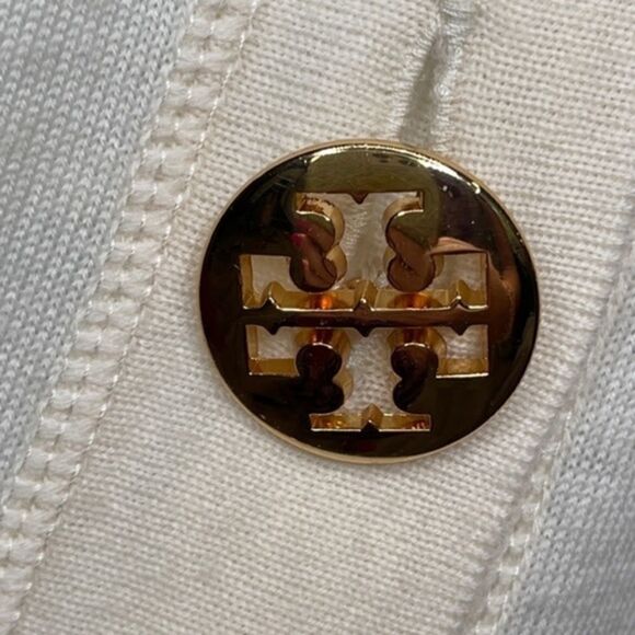 Troy Burch Simone V-Neck Cream Gold Fall Winter Spring Summer Cardigan Sz XS - Picture 6 of 11